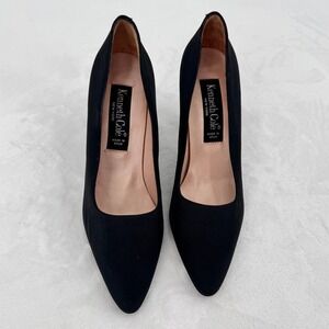 Kenneth Cole New York Black Fabric Heels Made in Spain Women Size 7.5